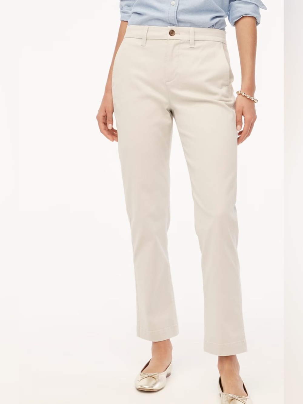 J.Crew high-rise girlfriend Chino ladies pants SZ 12 cotton Elastane blend NWT